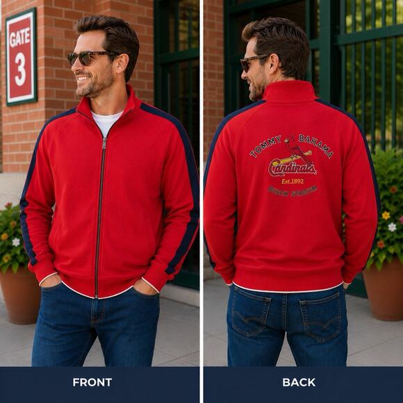 Tommy Bahama Other - Tommy Bahama St Louis Cardinals Full Zip Sweater Jacket Mens L MLB Busch Stadium